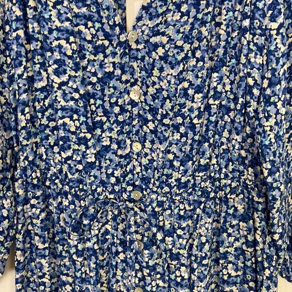 NWT Rails Eliza Mini Dress Ice Chrysanthemum Women XS Blue Floral Balloon Summer - Picture 4 of 11